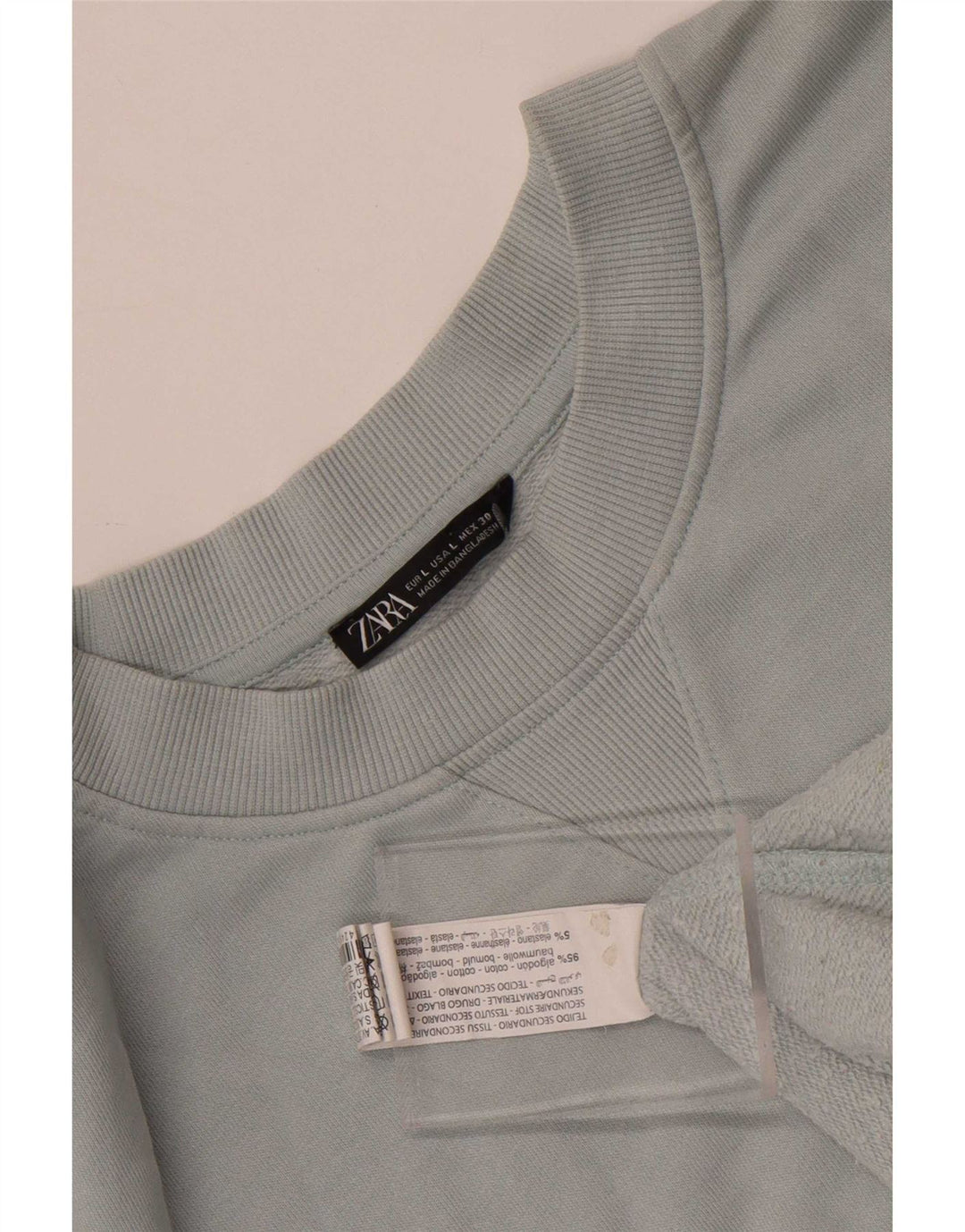 Zara Herre Sweatshirt Jumper Stor Blå Bomuld