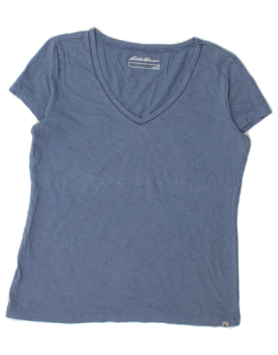 EDDIE BAUER Womens T-Shirt Top UK 10 Small Blue Cotton Vintage Eddie Bauer and Second-Hand Eddie Bauer from Messina Hembry 
