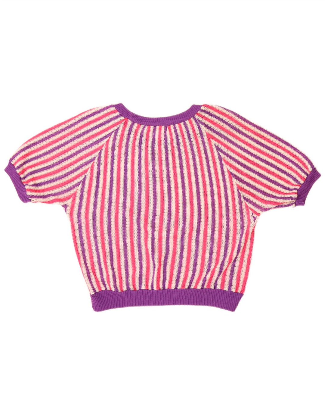 VINTAGE Dame Boat Neck Jumper Sweater UK 14 Stor Flerfarvet Stribet