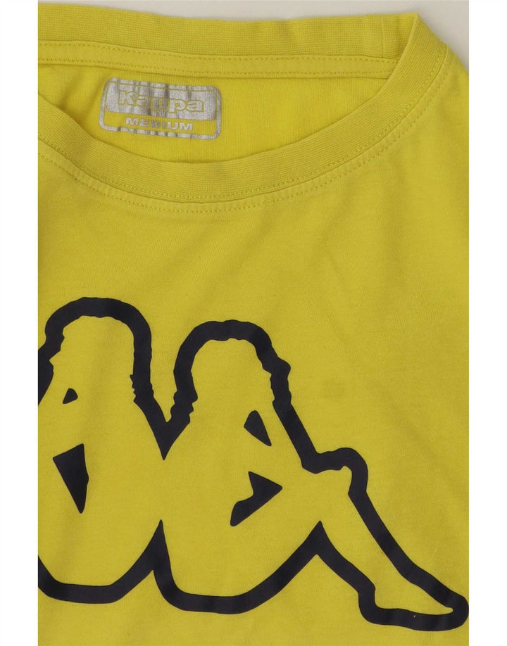 Kappa Herre Grafisk T-Shirt Top Medium Gul