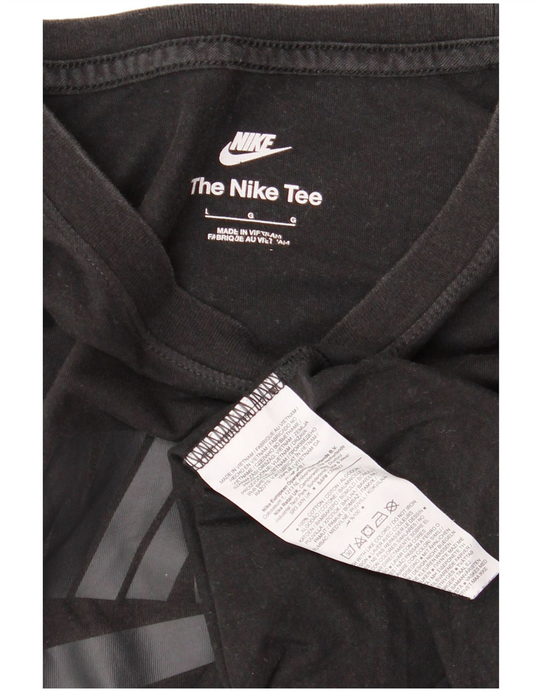 Nike Air Graphic T-shirt top til mænd, stor sort bomuld