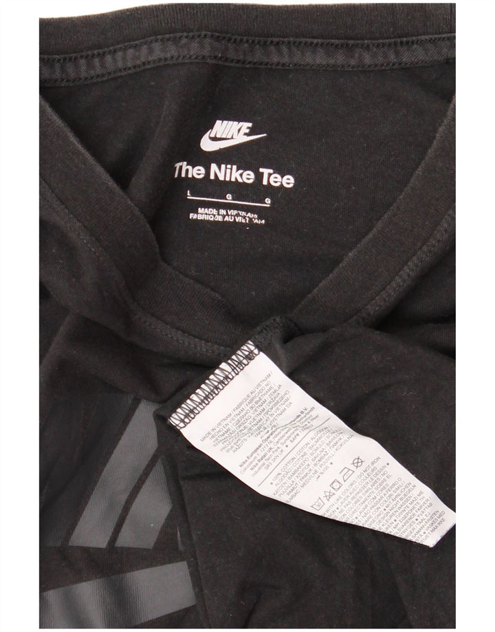 Nike Air Graphic T-shirt top til mænd, stor sort bomuld