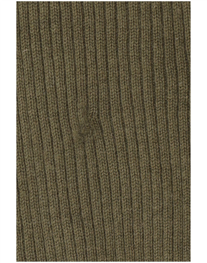 VINTAGE Herre Military Crew Neck Jumper Sweater Large Khaki