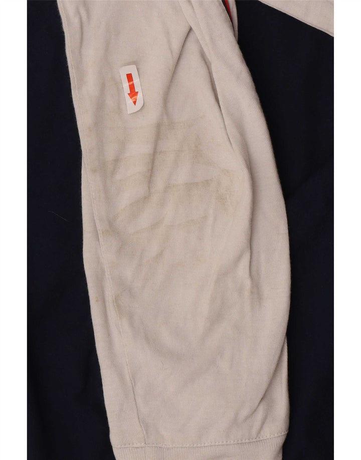 Nike Herre Top Langærmet UK 42/44 Large Navy Blue Colourblock
