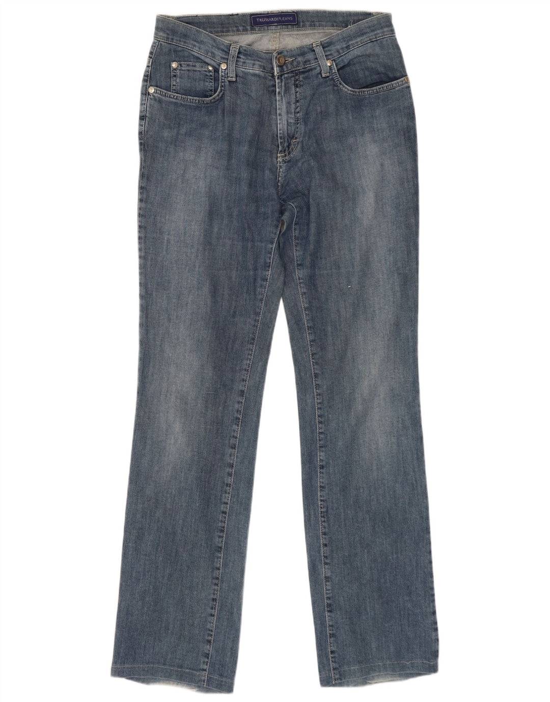 TRUSSARDI lige jeans til kvinder W26 L30 blå bomuld