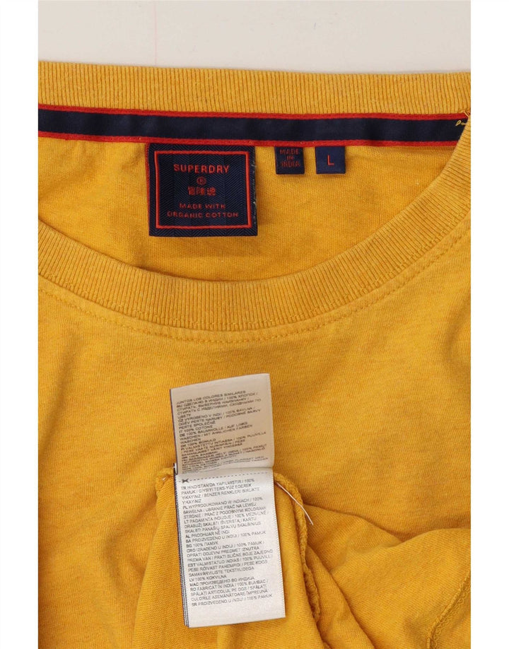 Superdry T-shirt top til mænd, stor gul bomuld