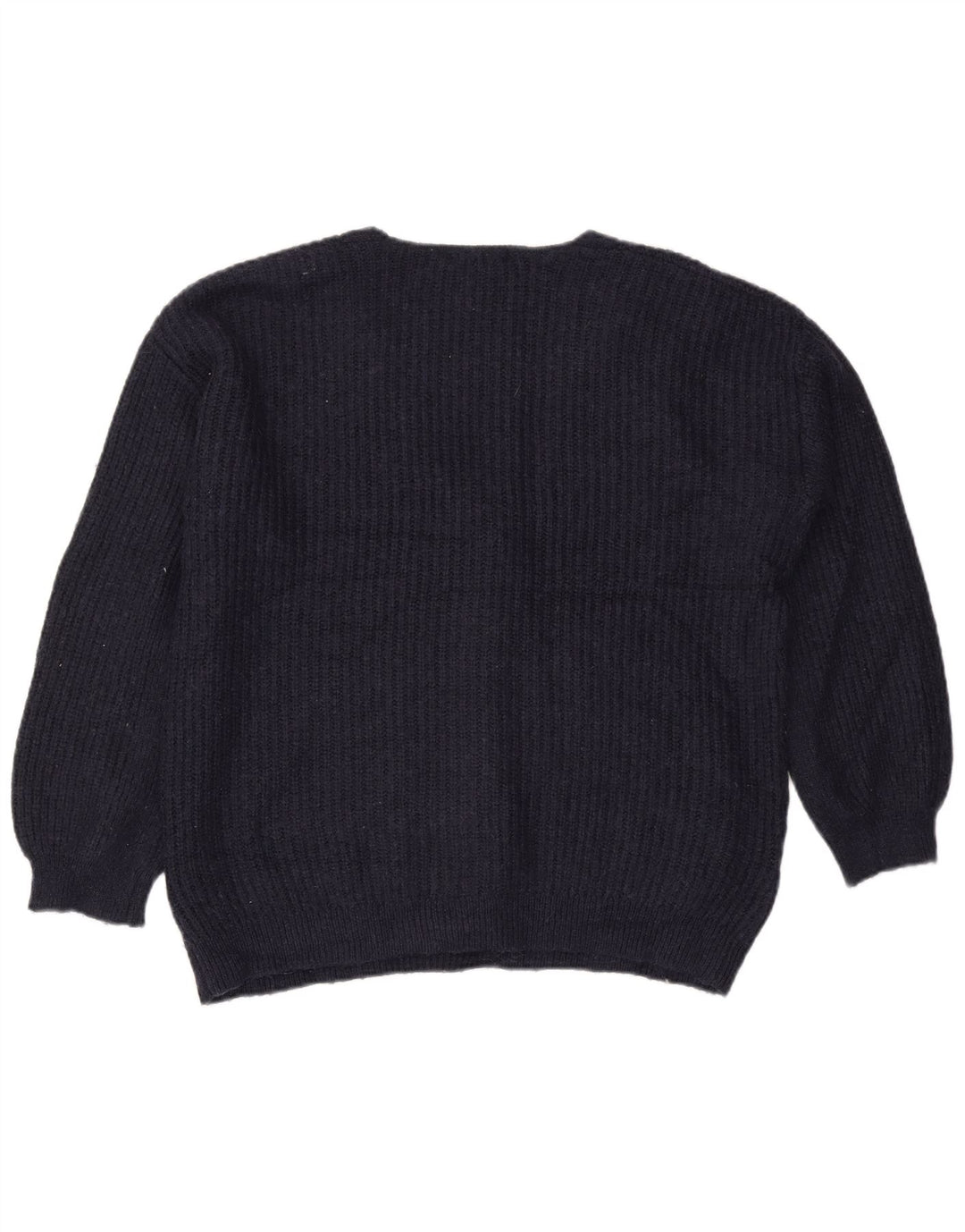 Marks & Spencer Dame Cardigan Sweater UK 14 Medium Navy Blue Akryl