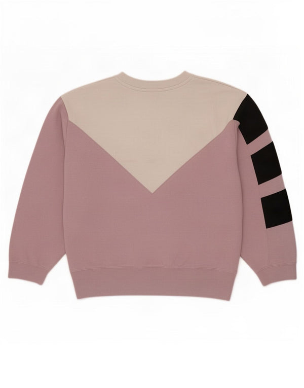 Adidas Womens Oversized Sweatshirt Jumper UK 10 Small Purple Colourblock