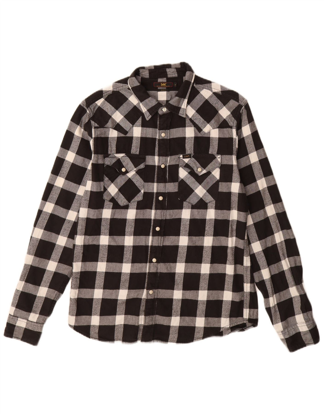 LEE Herre Slim Fit Flanellskjorte Medium Sort Ternet Bomuld