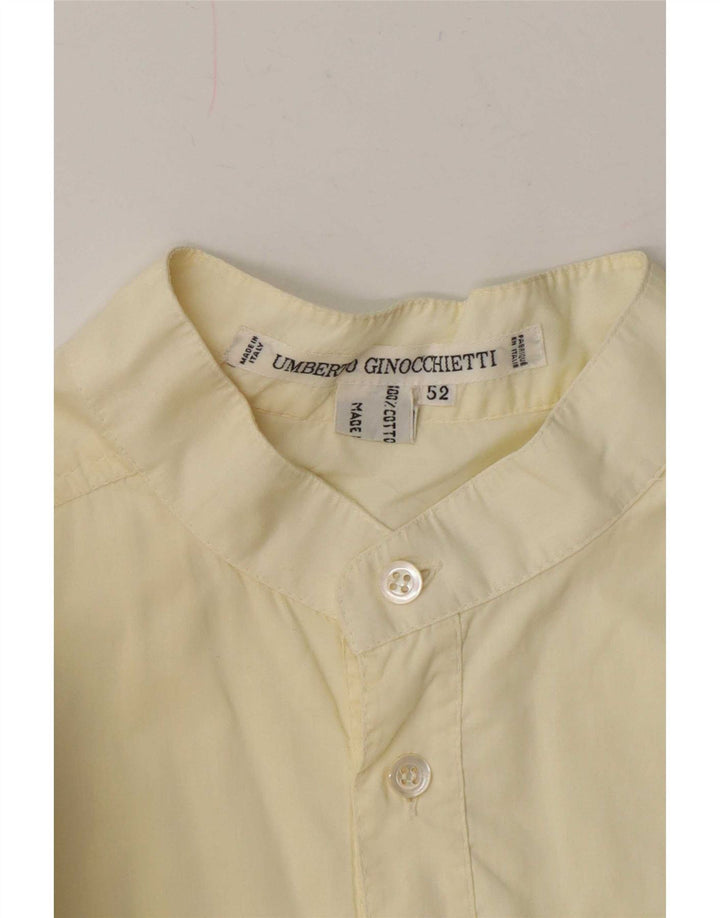 Umberto Ginocchietti Herre Kortærmet Pullover Shirt IT 52 Stor Gul