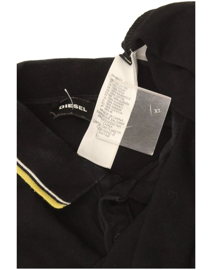 DIESEL Herre poloshirt XL Sort bomuld