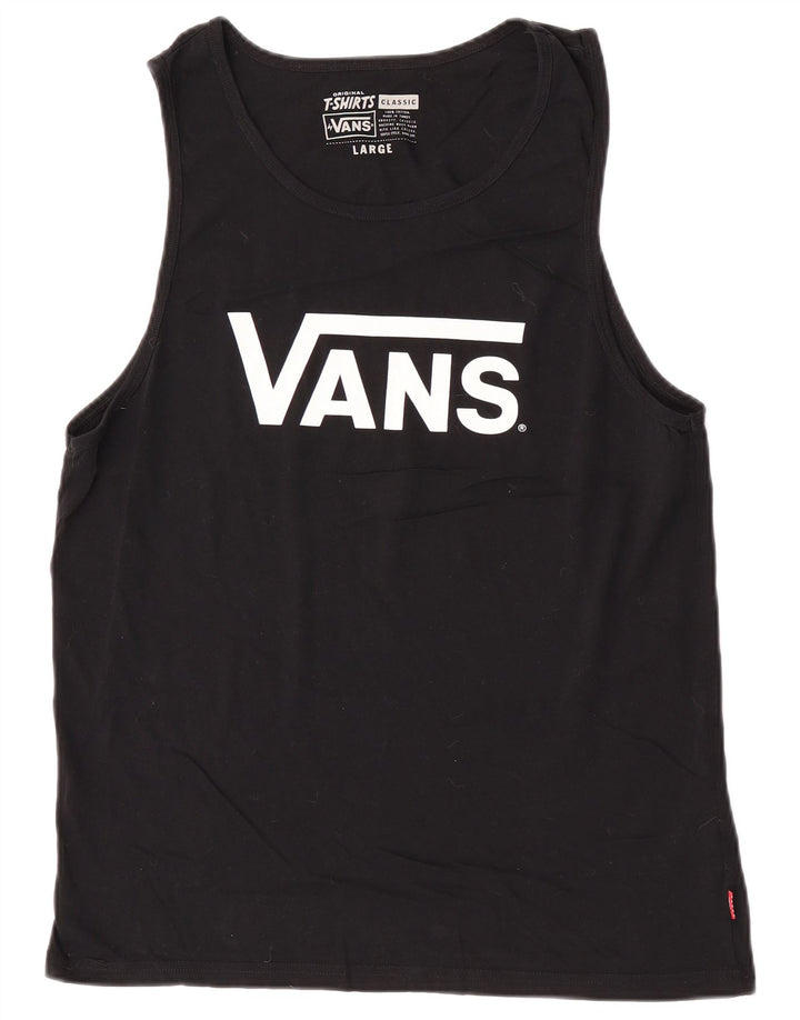 Vans Herre Classic Fit Grafisk Vest Top Stor Sort Bomuld
