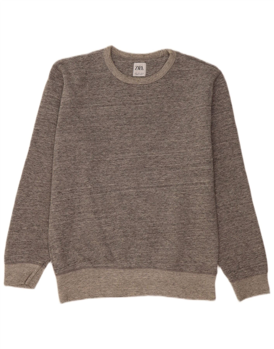 Zara Sweatshirt til mænd, lille grå flækket bomuld