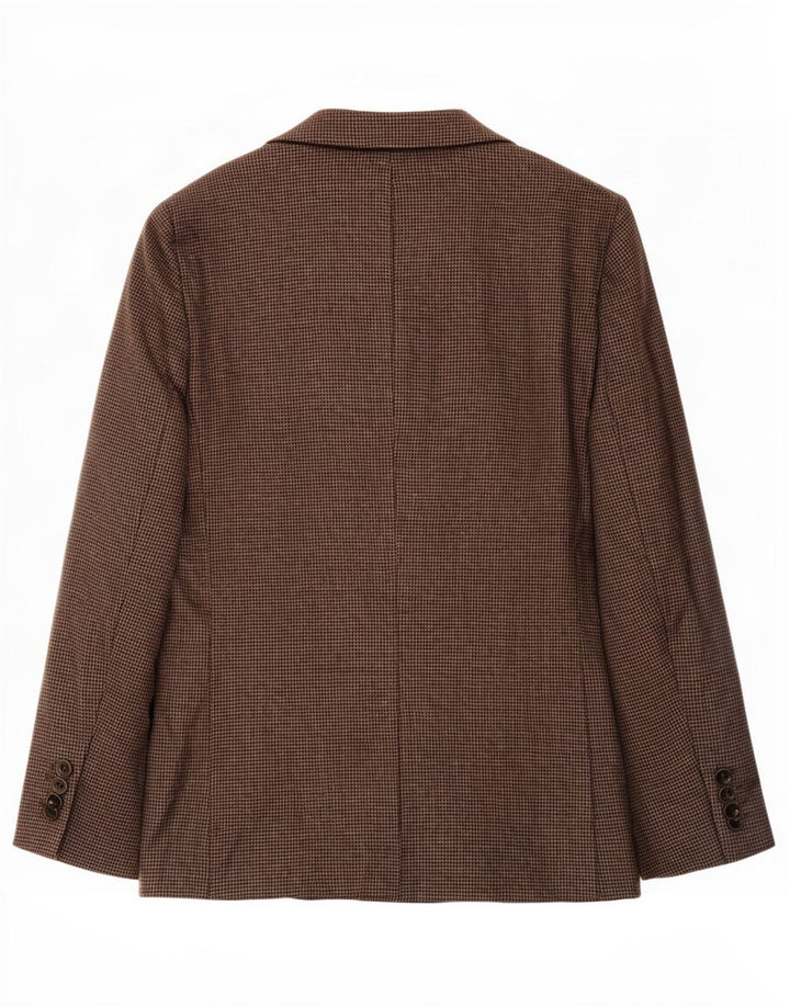 Marks & Spencer Herre Longline Blazer Jacket UK 44 XL Brown Houndstooth