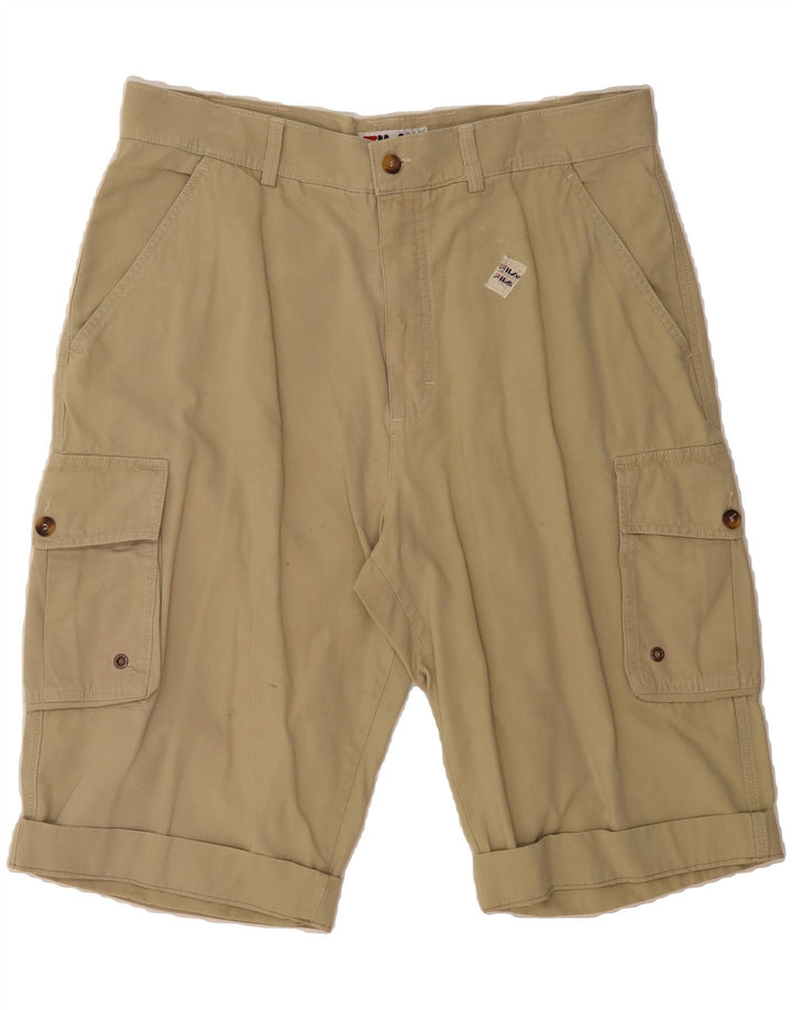 FILA Mens Cargo Shorts IT 52 XL W36  Beige Vintage Fila and Second-Hand Fila from Messina Hembry 