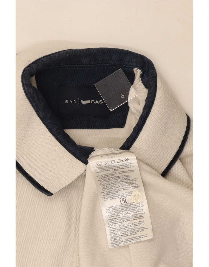 Gas Poloshirt til mænd XL Hvid Bomuld