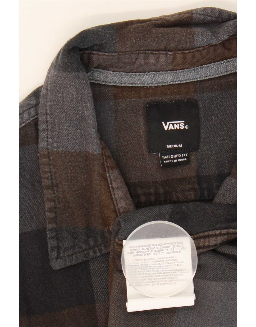 Vans Herre Skræddersyet Fit Flanellskjorte Medium Flerfarvet ternet bomuld
