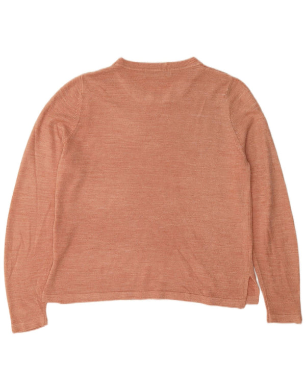 Marks & Spencer Dame Boat Neck Jumper Sweater UK 14 Large Pink Akryl