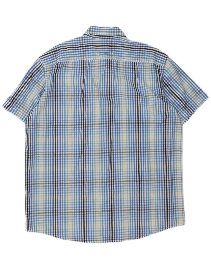 Camel Active Kortærmet Herreskjorte XL Blå Gingham Bomuld