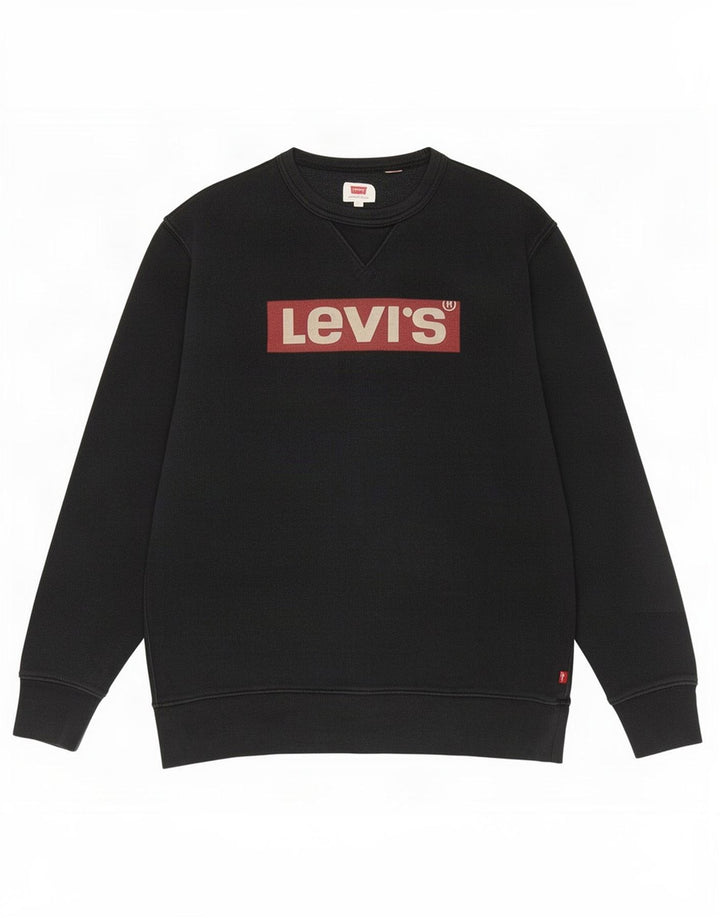 Levi's Herre grafisk sweatshirt jumper stor sort bomuld