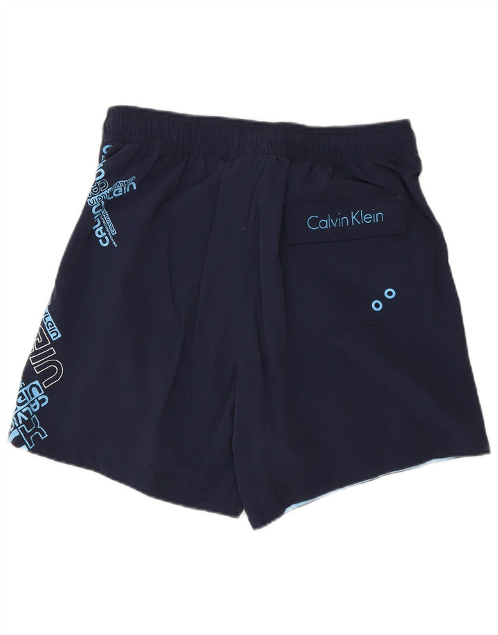 Calvin Klein Herre grafiske svømmeshorts Små marineblå nylon