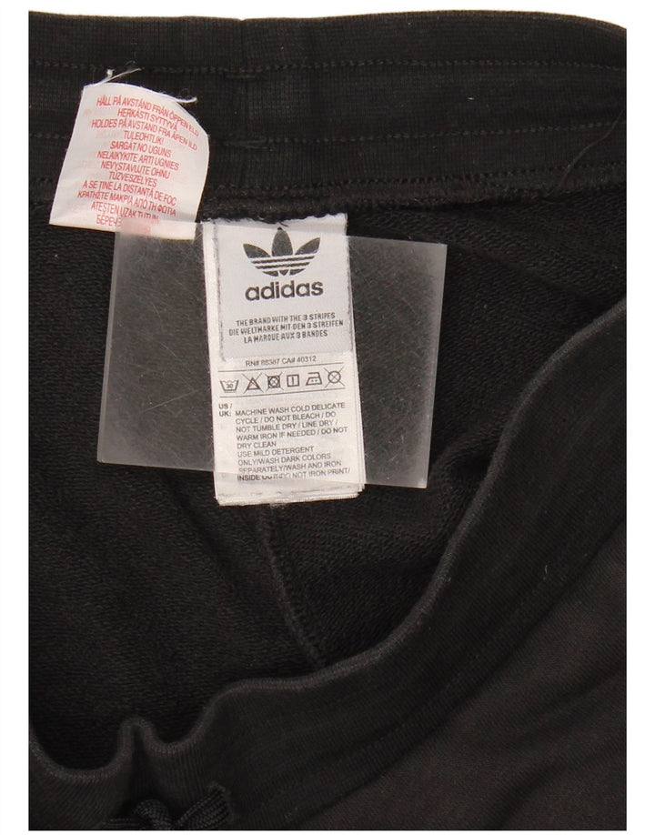 ADIDAS Womens Sport Shorts UK 12 Medium  Black Cotton