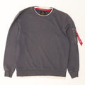 Alpha Industries Grafisk sweatshirt til mænd, lille grå bomuld