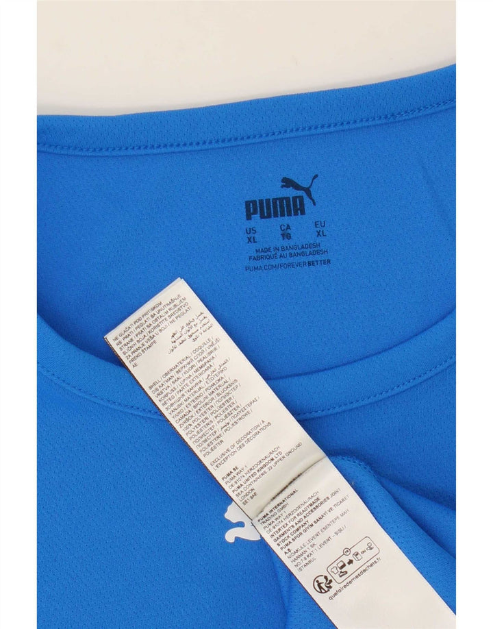 Puma Herre T-Shirt Top XL Blå Colourblock Polyester