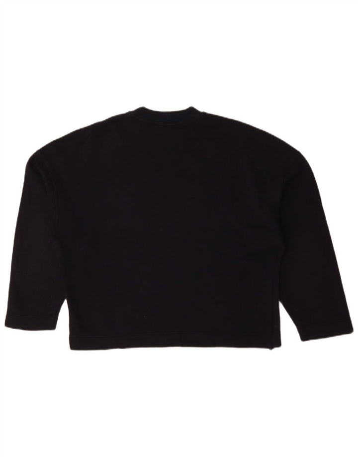 Byblos Womens Oversized Crop Sweatshirt Jumper US 8 Medium Navy Blue