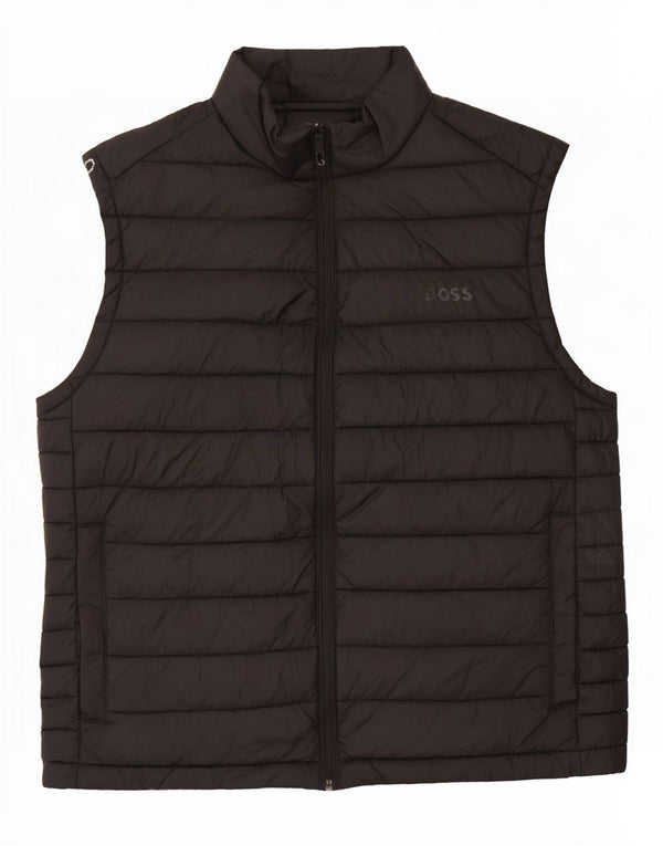 Hugo Boss Herre Polstret Gilet EU 56 3XL Sort Polyamid