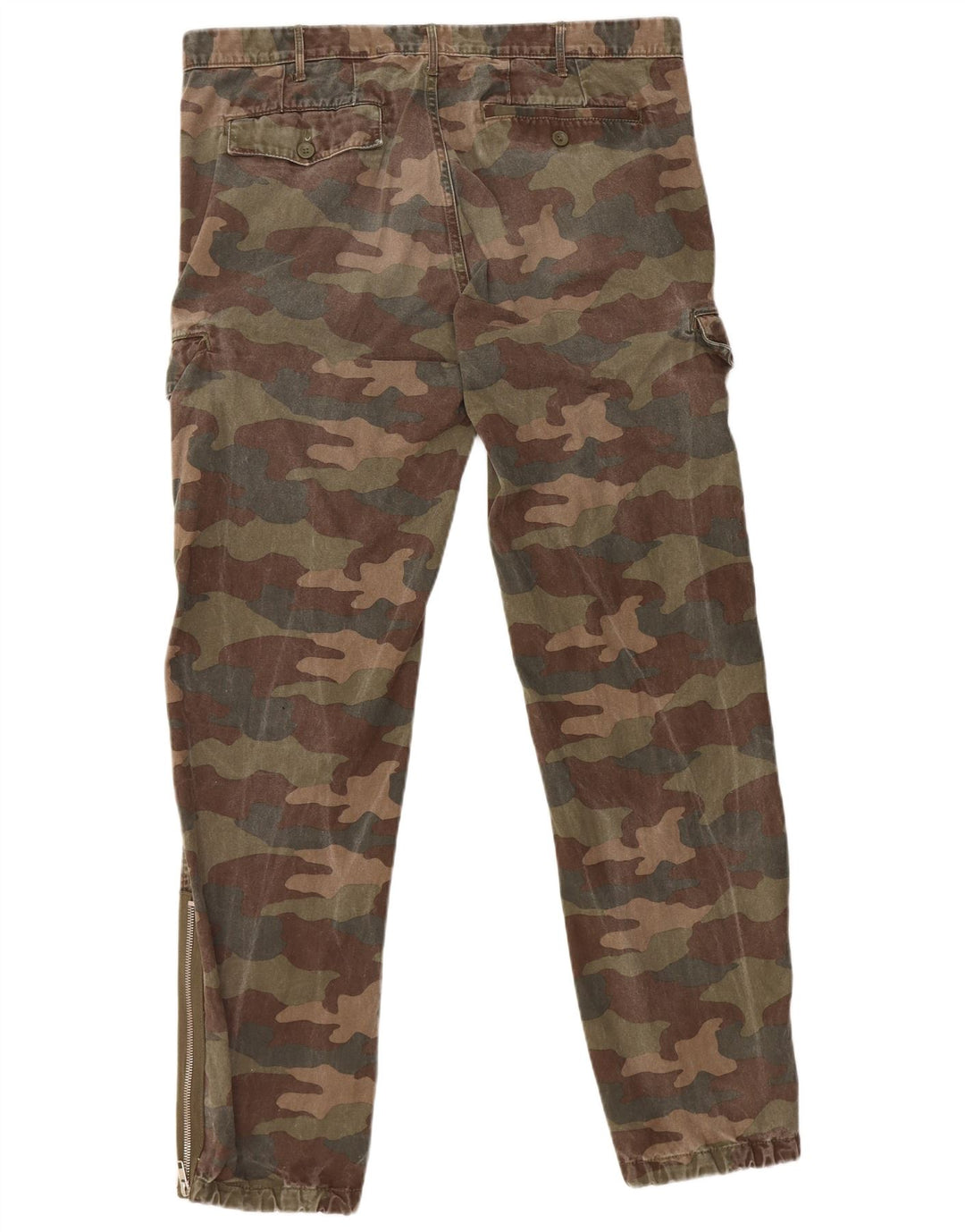 BENETTON Joggers til mænd Cargo Bukser IT 50 Large W36 L32 Khaki Camouflage