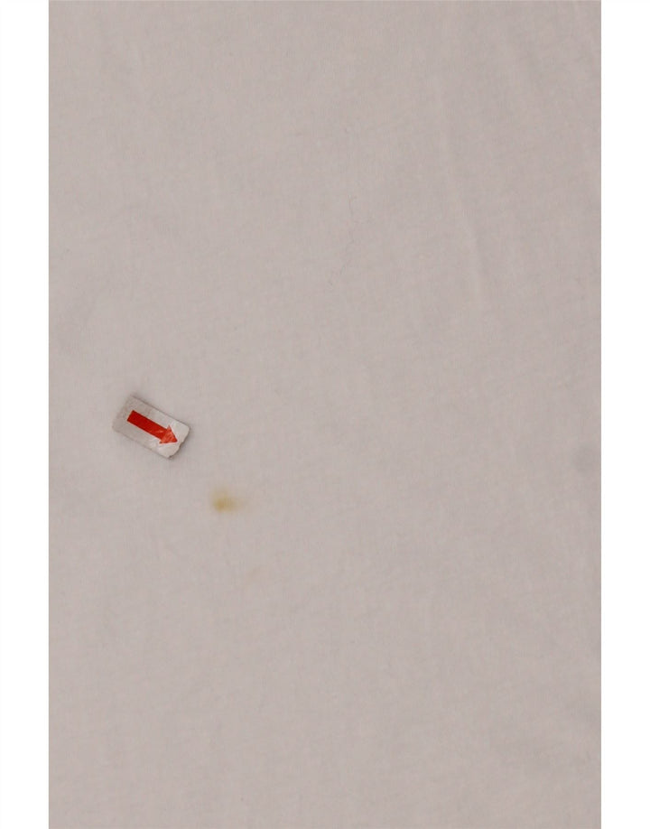 AVIREX Dame Crop Grafisk T-Shirt Top UK 22 2XL Hvid Bomuld