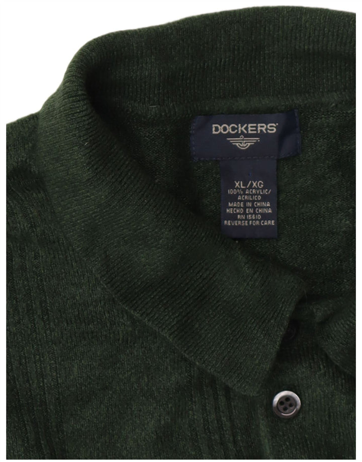 DOCKERS Herre Polo Neck Jumper Sweater XL Grøn Akryl