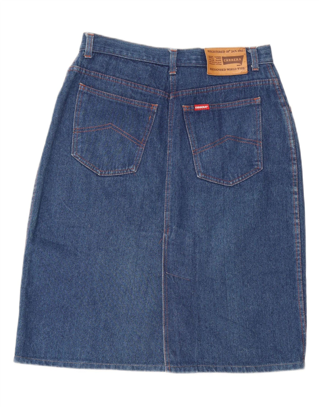 CARRERA Dame Denim Nederdel W32 Stor Blå Bomuld