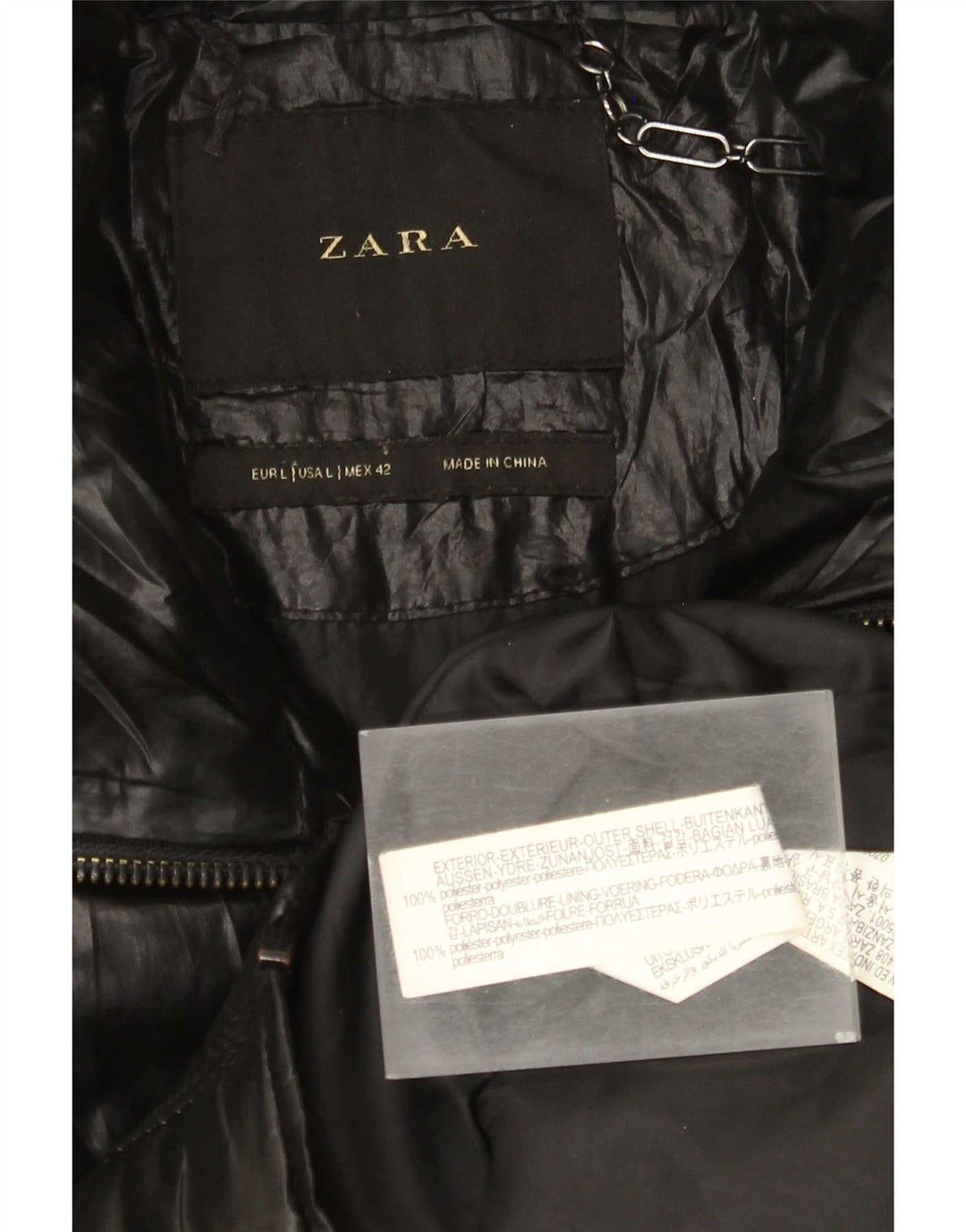 Zara Polstret Herrejakke UK 40 Stor Sort Polyester