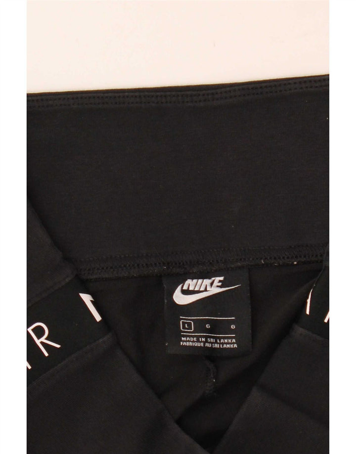 Nike Womens Crop Graphic Leggings UK 14 Large Black