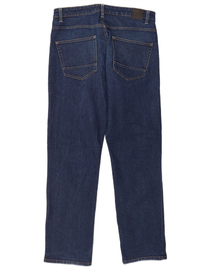 Bench Mens Straight Jeans W32 L32 Blue Cotton