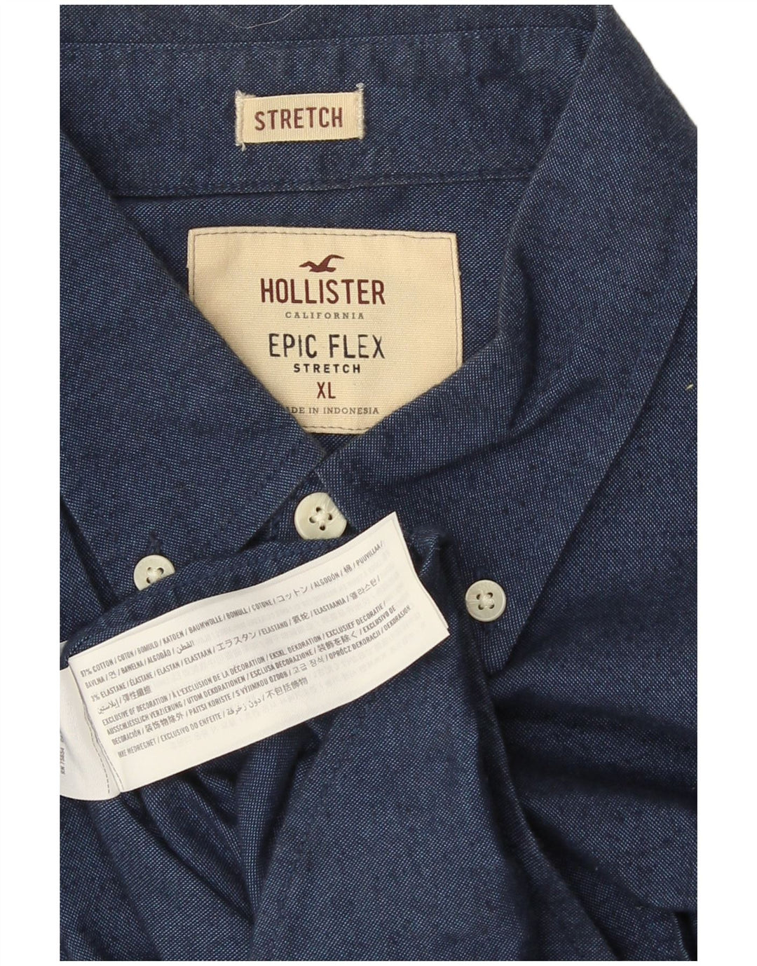 Hollister herreskjorte XL blå bomuld