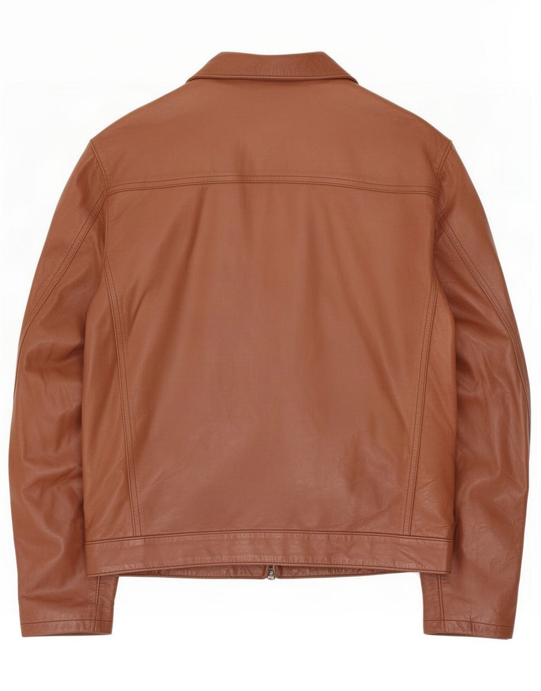 Vintage Herre Læder Utility Jacket IT 50 Large Brown