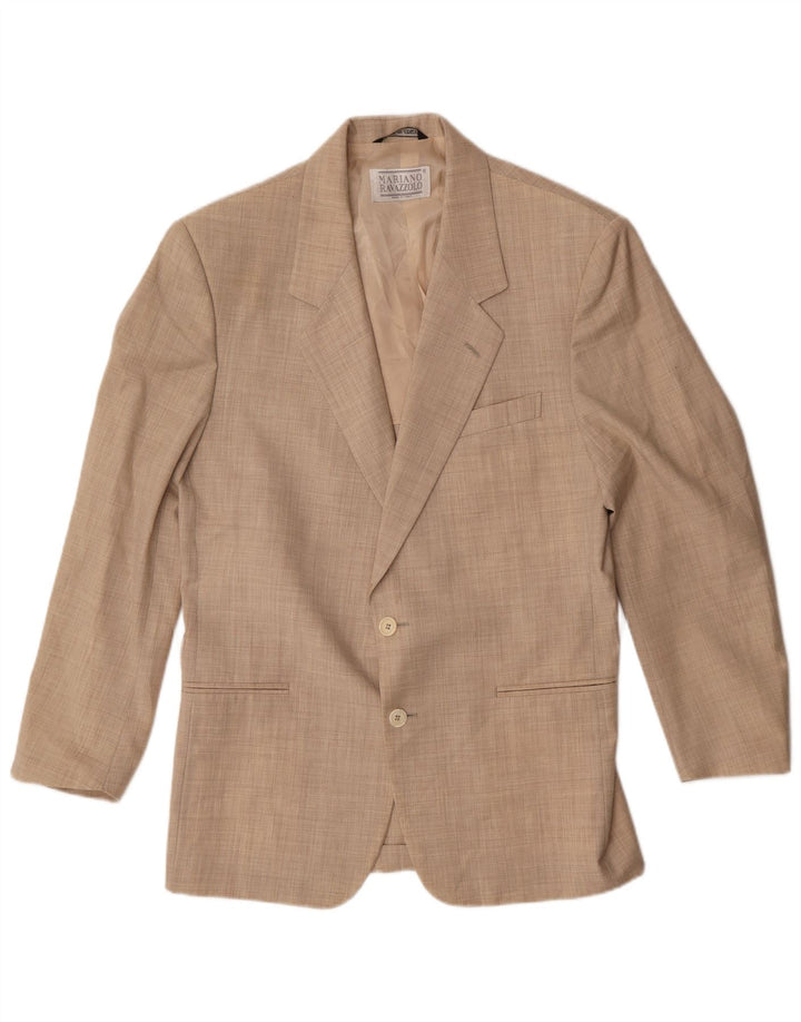 Ravazzolo Herre 2-knaps blazerjakke IT 46 Small Beige Virgin Wool