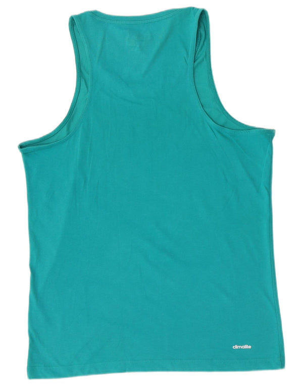Adidas Herre Climalite Grafisk Vest Top Medium turkis bomuld