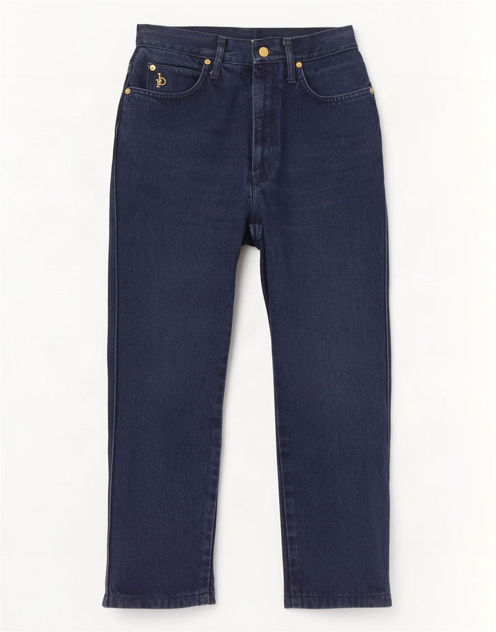 Roccobarocco Dame Crop Straight Jeans IT 42 Medium W28 L25 Marineblå