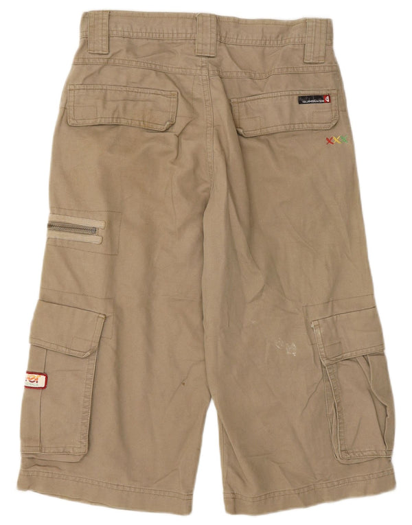 Quiksilver drenge grafiske cargo shorts 11-12 år W28 Beige bomuld