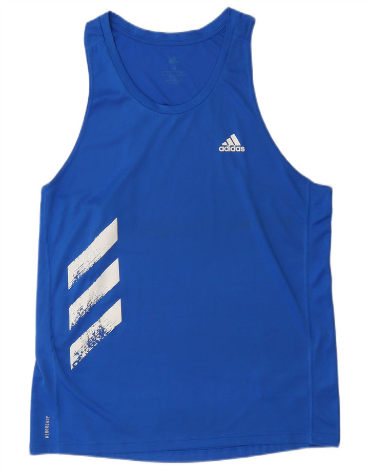 Adidas Herre Aeroready Grafisk Vest Top Medium Blue Polyester