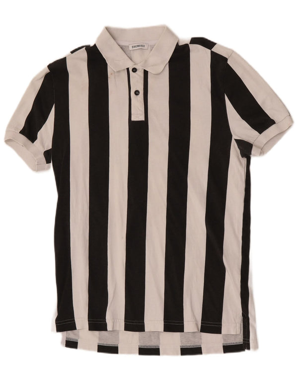 Bikkembergs Poloshirt til mænd Medium hvid stribet bomuld