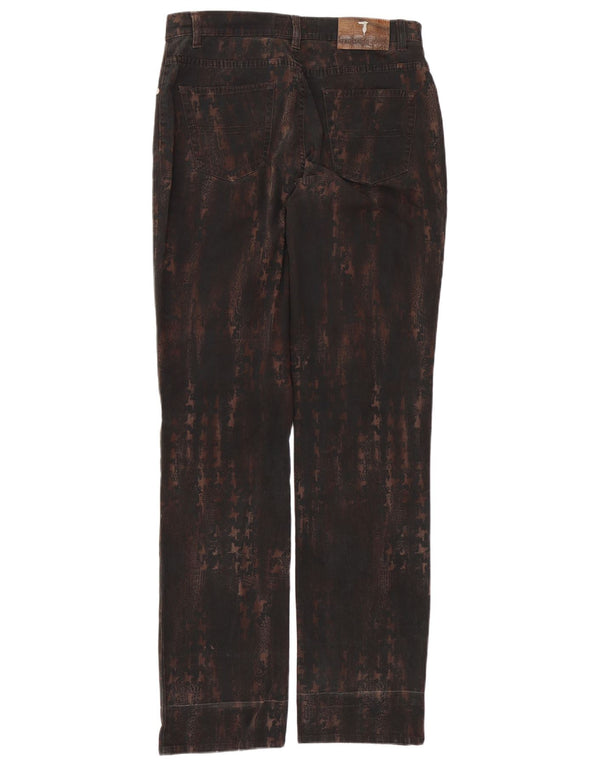 Trussardi Straight Casual bukser til mænd W32 L34 Brown Tie Dye Bomuld