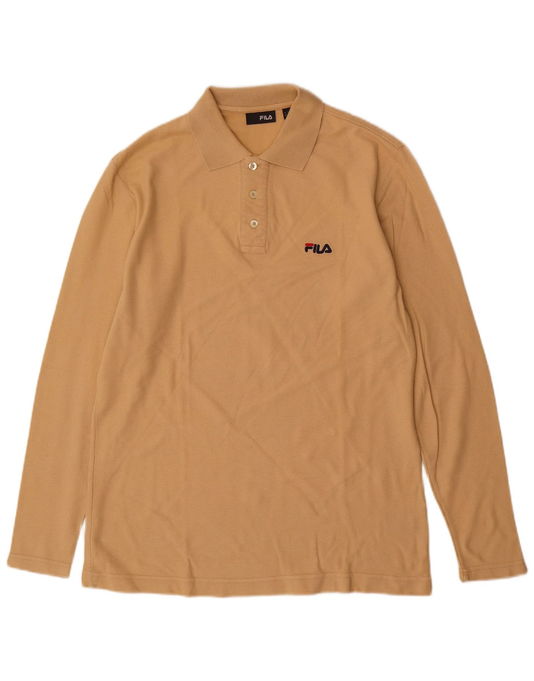 FILA Langærmet poloshirt til mænd Medium Beige Bomuld