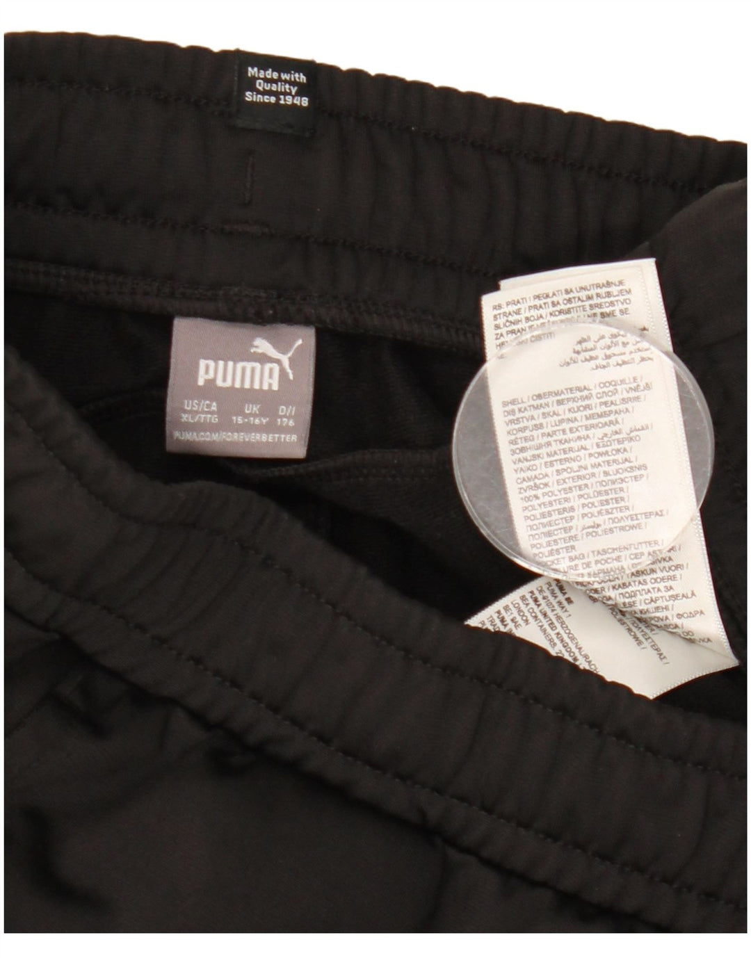 Puma Drenge Træningsdragt Bukser Joggers 15-16 År Sort Polyester