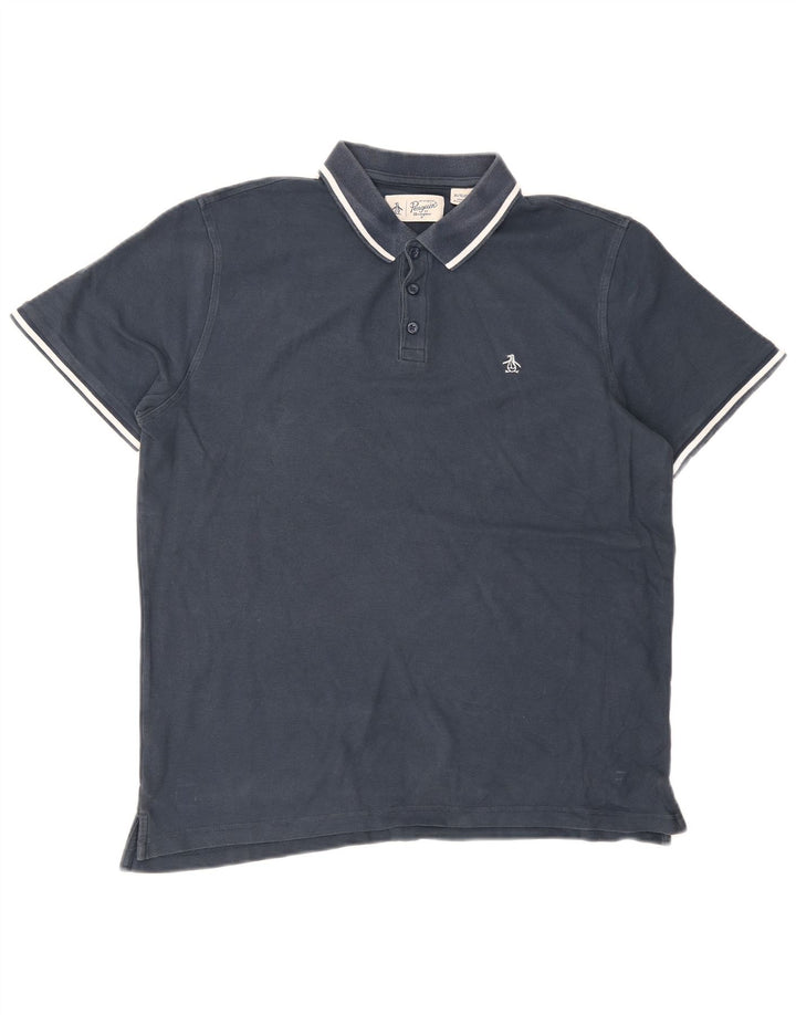 PENGUIN Herre poloshirt XL marineblå bomuld