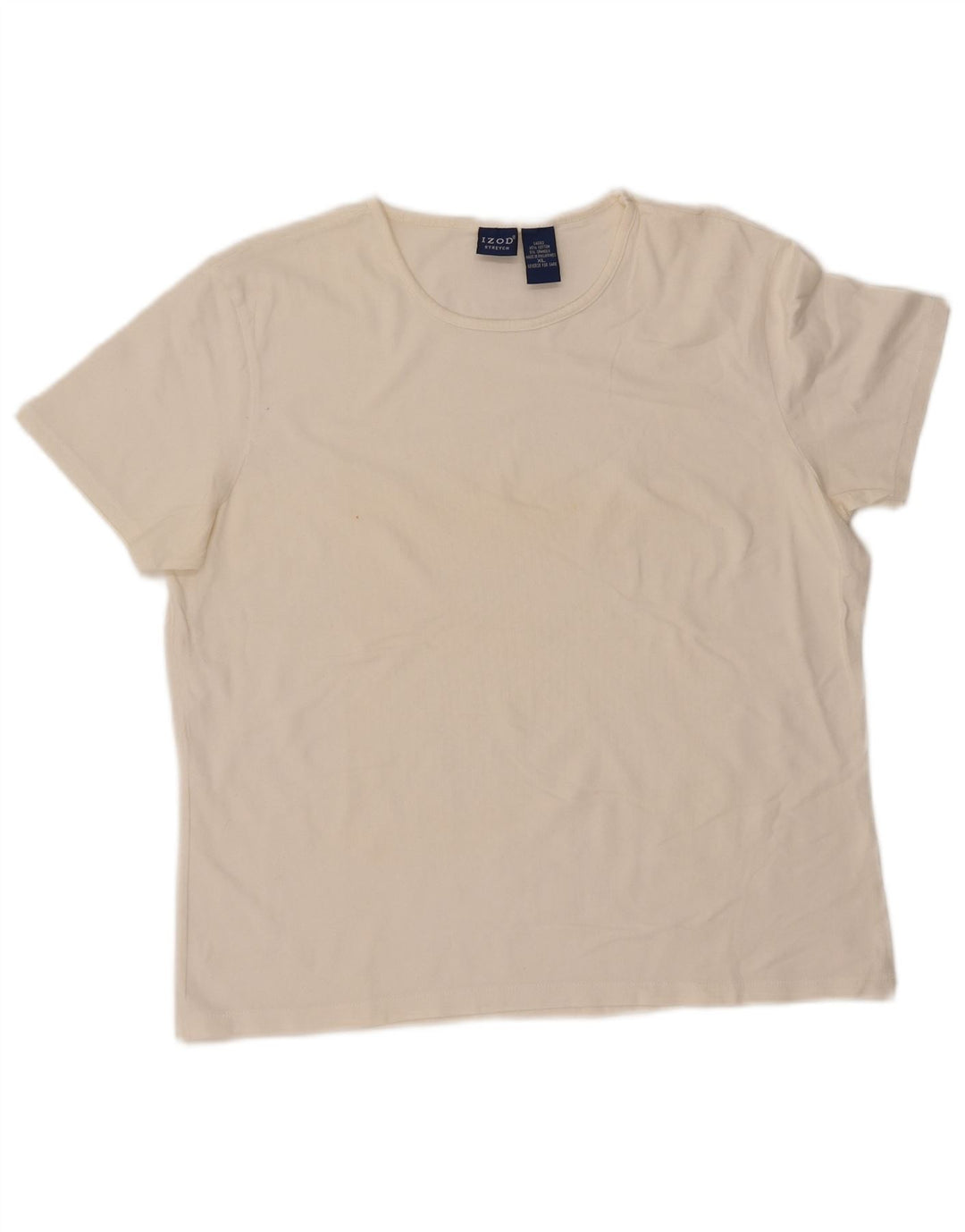 IZOD Dame T-Shirt Top UK 18 XL Hvid Bomuld